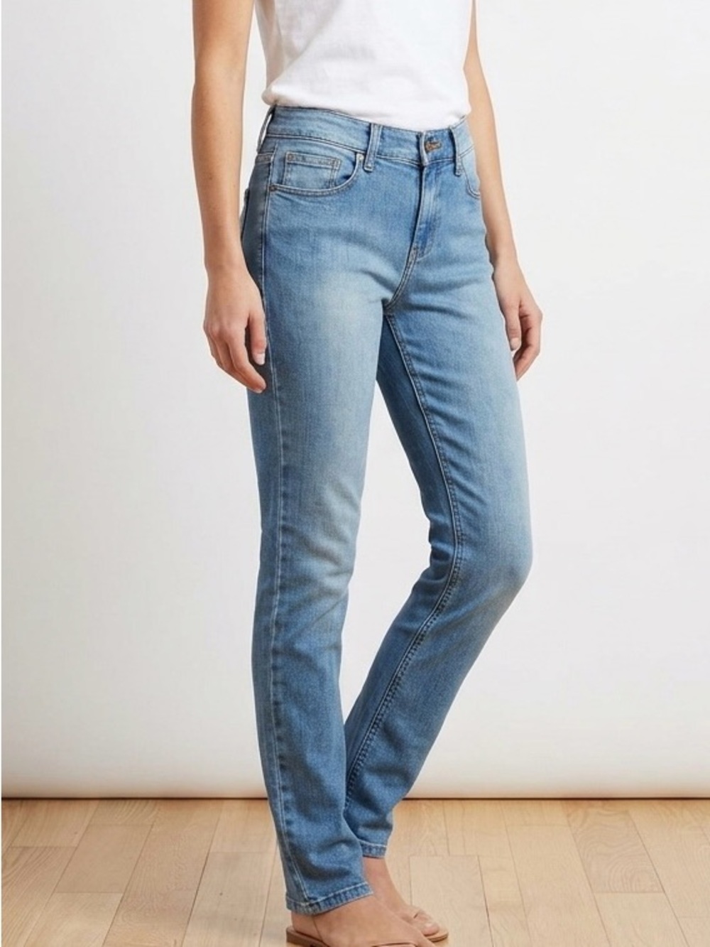 Mott & Bow Monroe Slim Boyfriend Jeans Blue 24 Elevated Basics Minimalist Style
